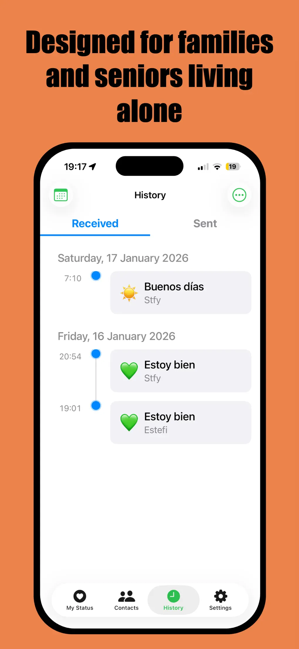 Historial de avisos recibidos