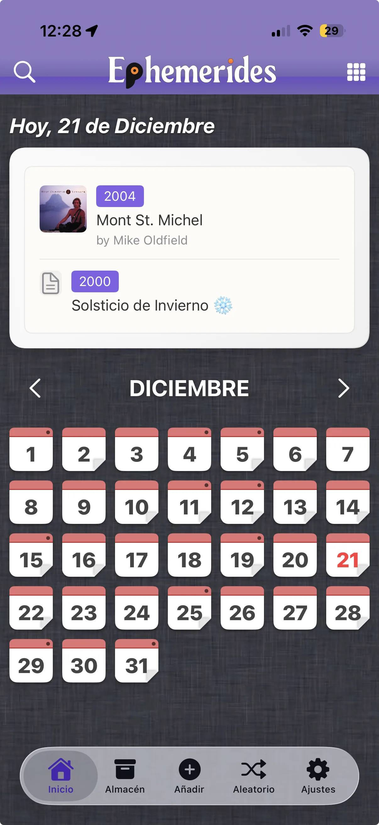Ephemerides Screenshot