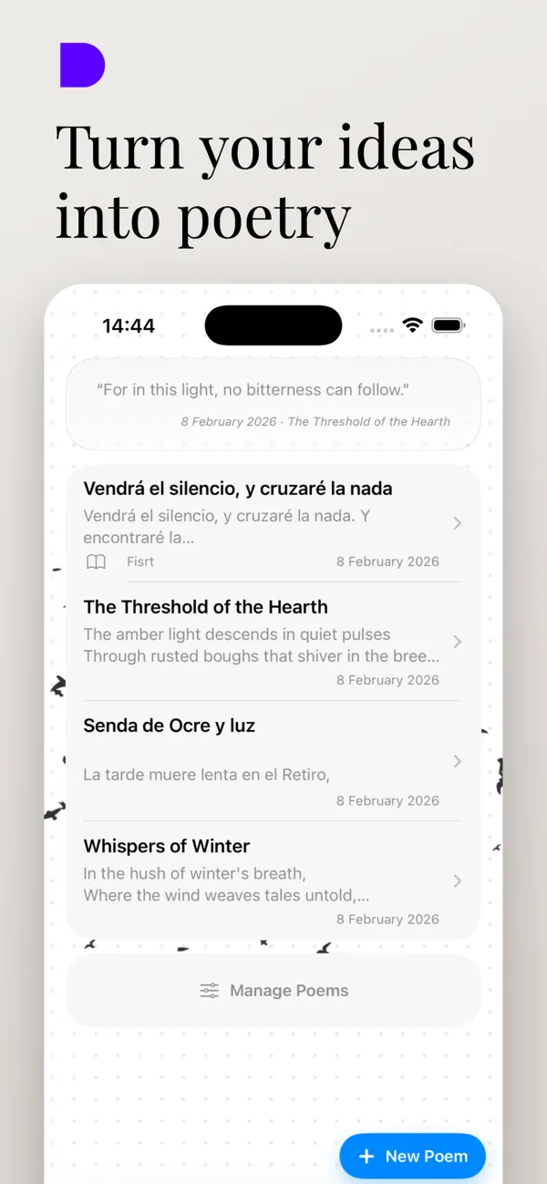Poetry Companion App View